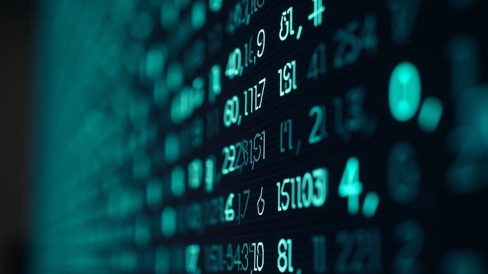 Close-up view of a matrix filled with numbers