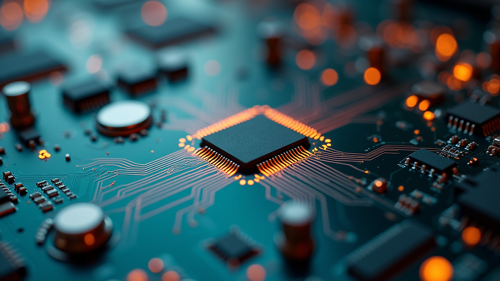 Close-up view of an intricate circuit board symbolizing advanced technology