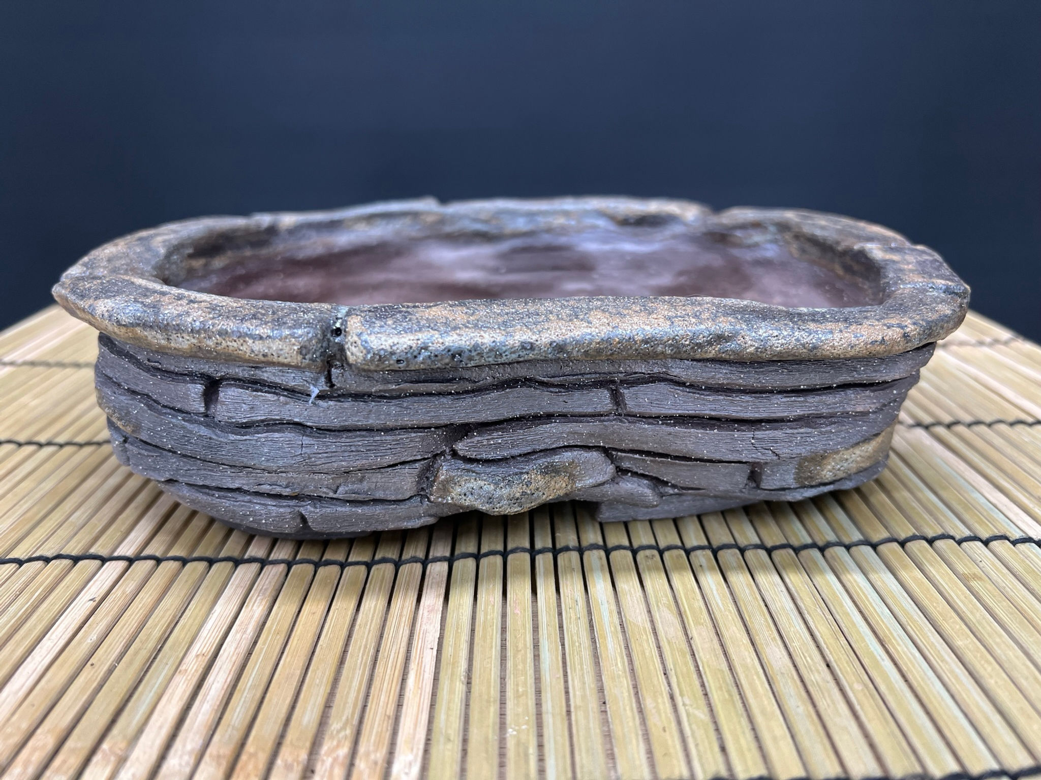 Rectangle Strata Pot (Shohin)