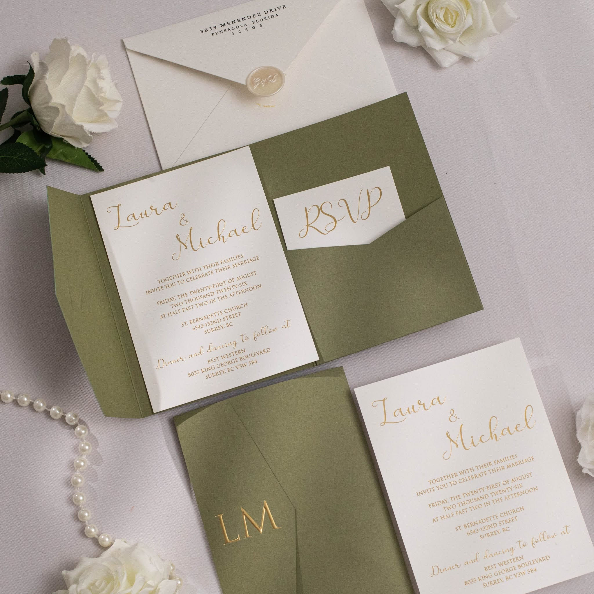 Foil Embossed Tri-Fold Pocket WPFC2152FE