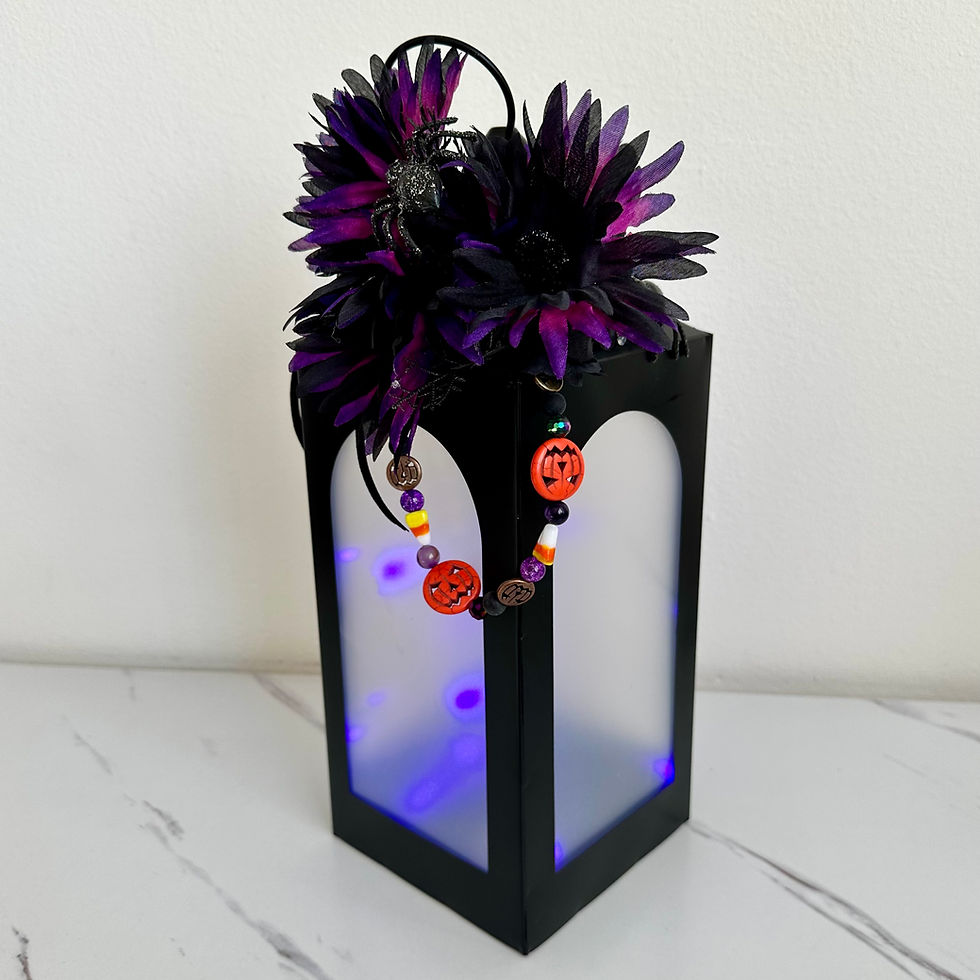 Thumbnail: Halloween Lantern with Purple Fairy Lights (1)
