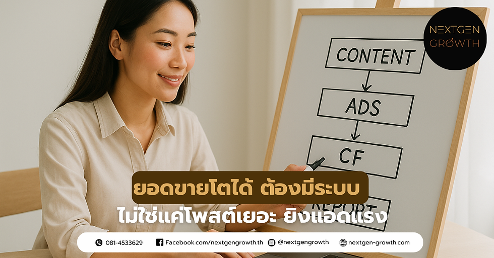 ยอดขายโตได้ ต้องมีระบบ ไม่ใช่แค่โพสต์เยอะ ยิงแอดแรง