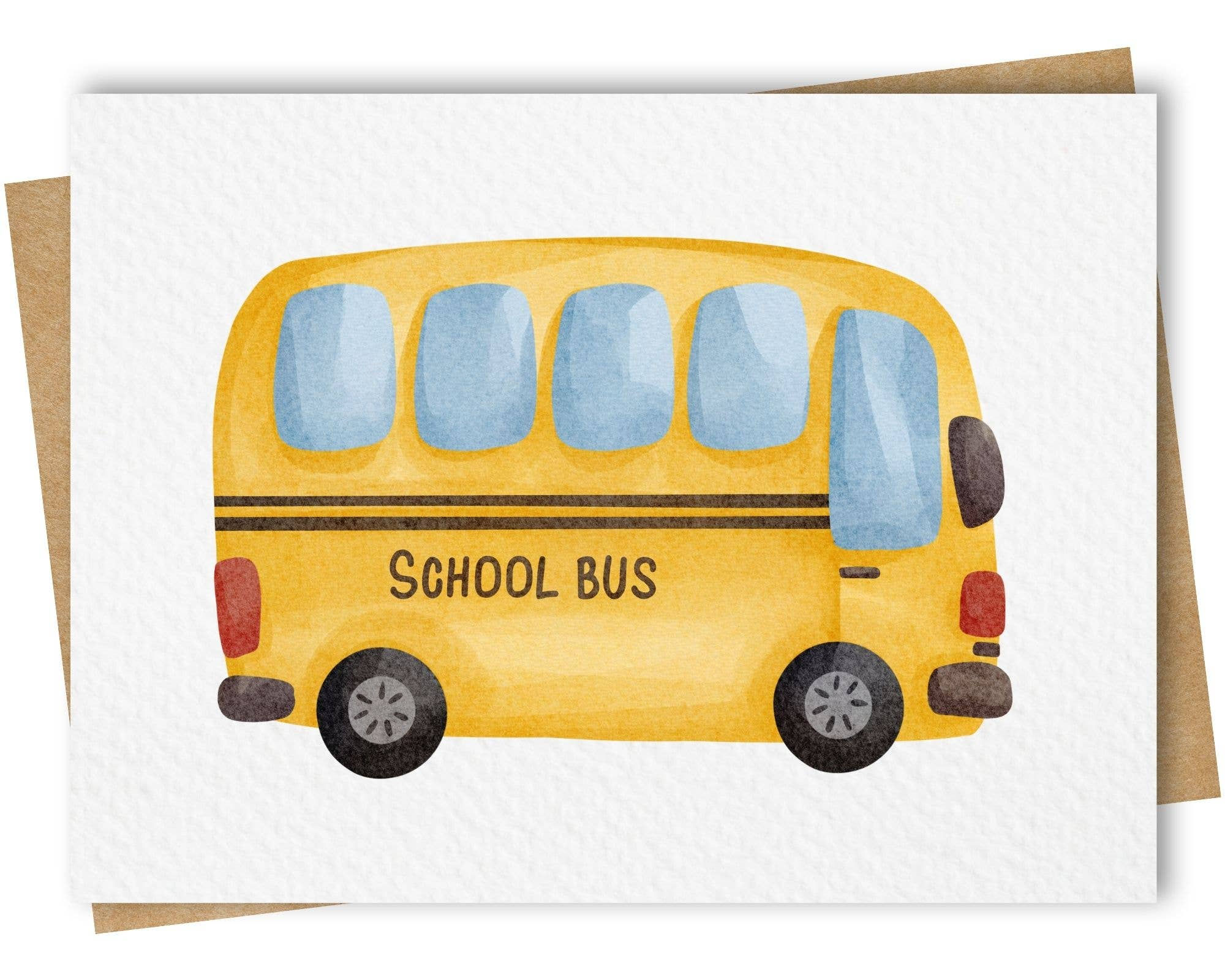 Bus Appreciation End of Year Card Incl. Kraft Envelope
