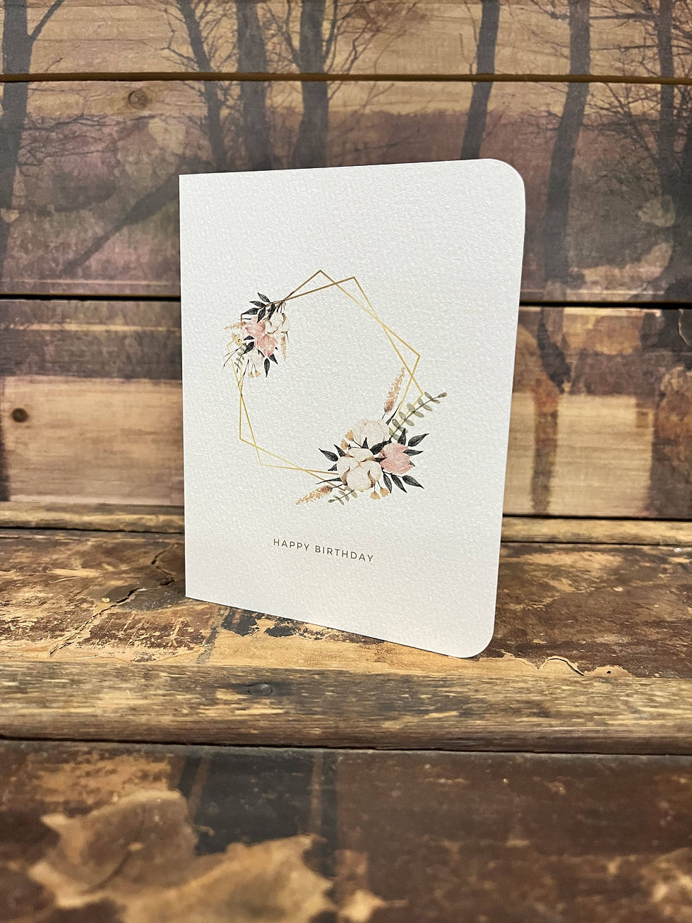 Thumbnail: "Happy Birthday" Boho Greeting Card, Includes Kraft Envelope