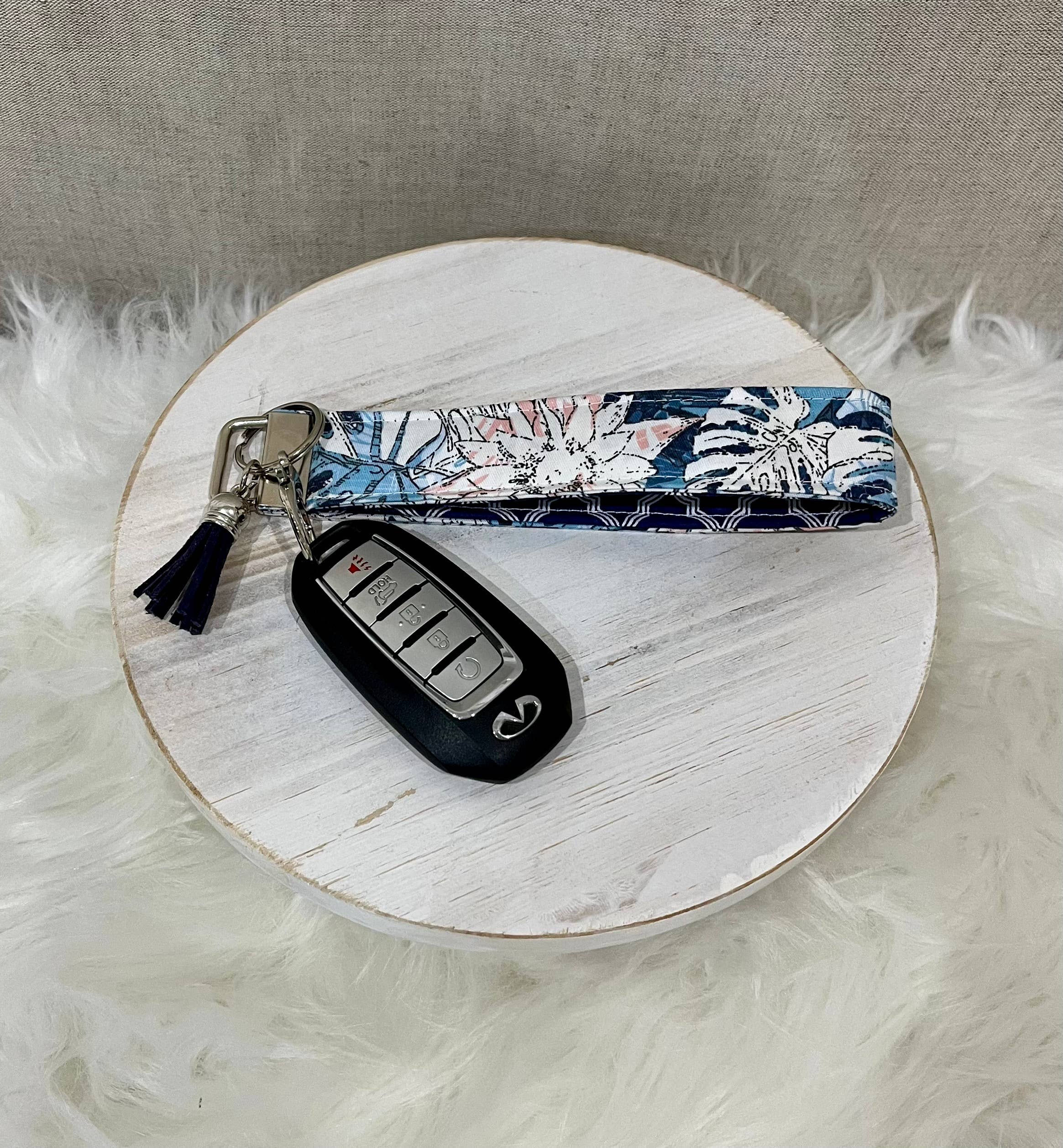Handmade Cotton Key Fob Wristlet - Variety of Colours
