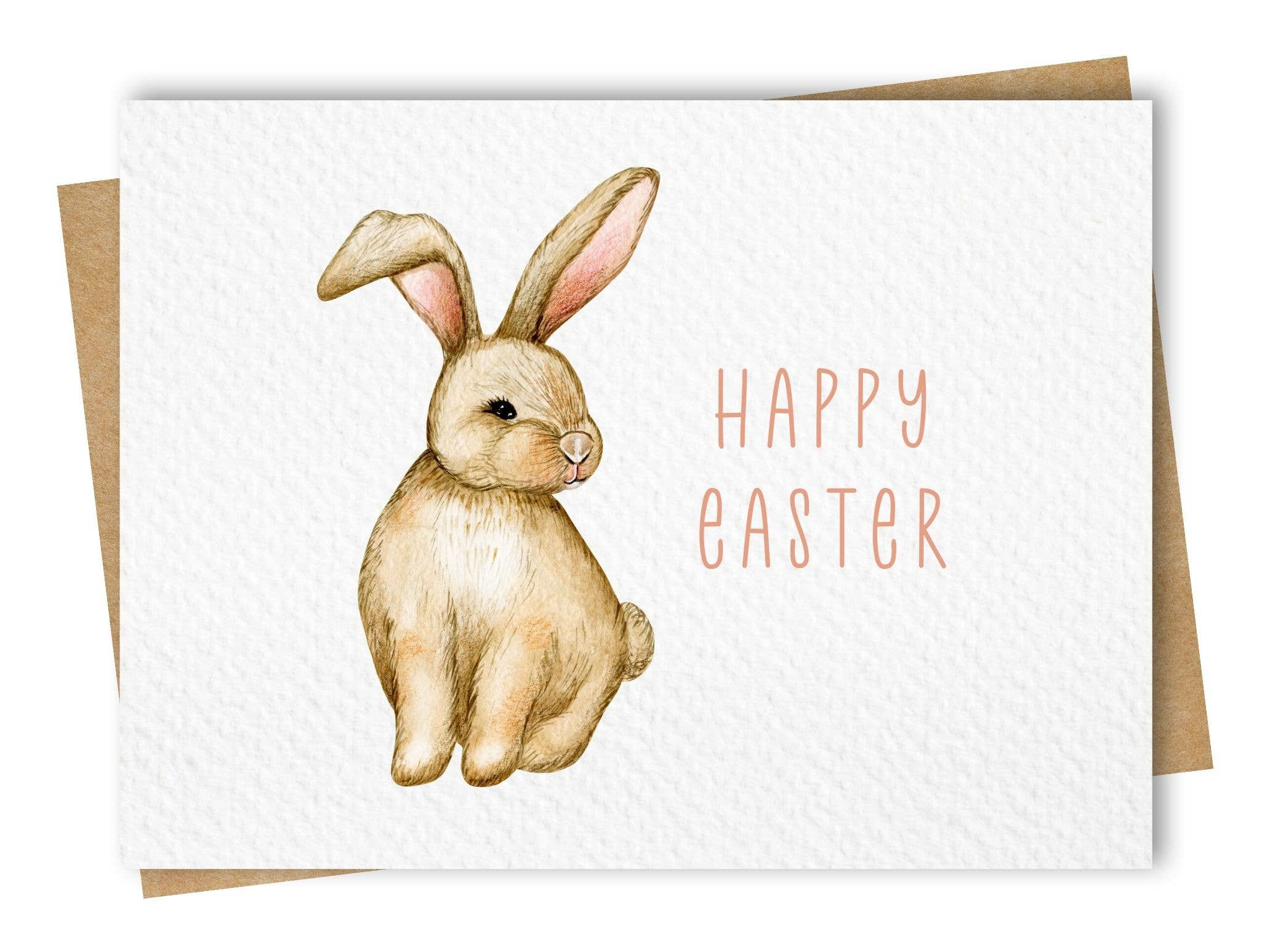Floppy Eared Baby Bunny Easter Card, Includes Kraft Envelope