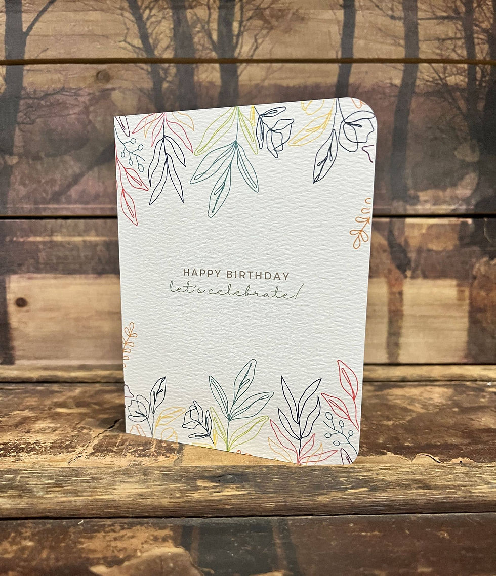 Thumbnail: "Happy Birthday Let's Celebrate" Card - Incl. Kraft Envelope