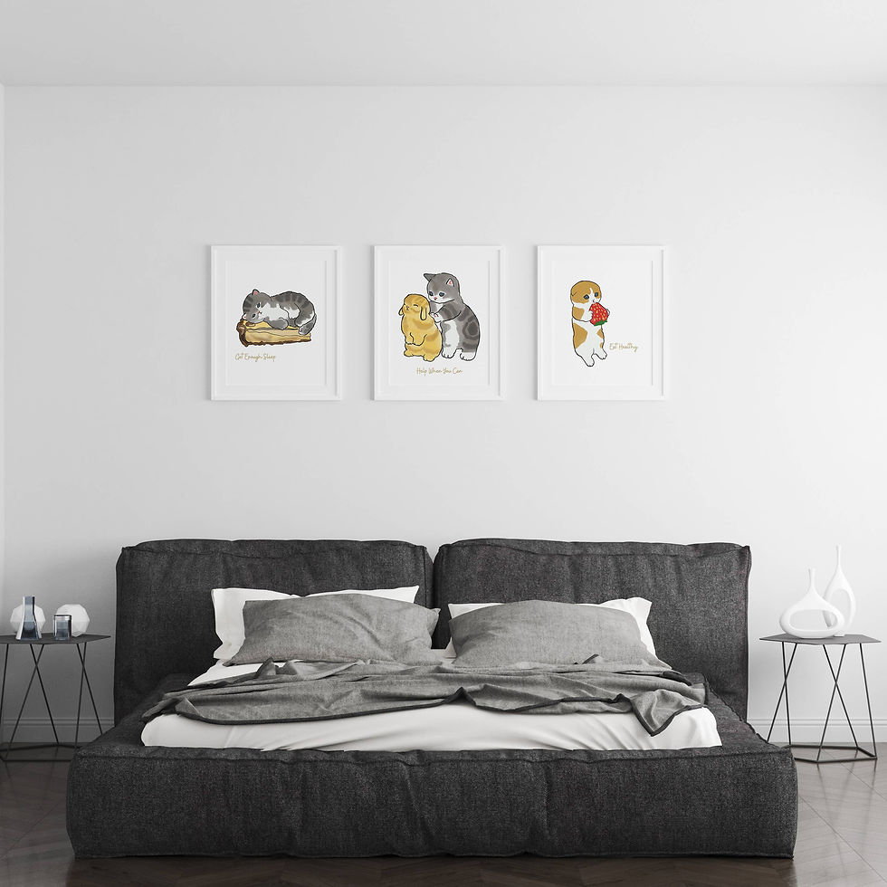 Thumbnail: High Quality Cute Cat Inspiration Print on Watercolour Paper