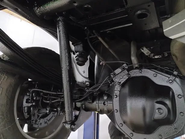 A close up of a vehicle's exhaust system