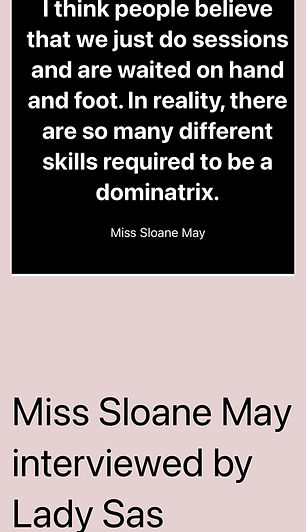 A quote from Miss Sloane's interview with Lady Sass