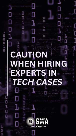 Caution When Hiring Experts in Tech Cases