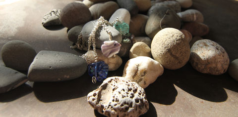 lampworked glass fish pendants