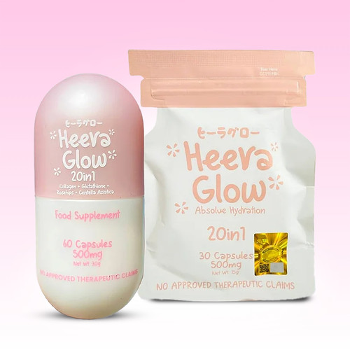 heera glow glutathione 2 Packs 20 + Collagen Capsules, 30 Count - EXP JULY 2026 Why settle for less when