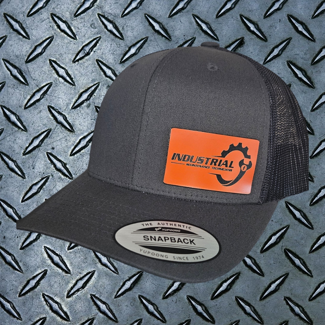 Trucker Hat with Safety Orange Patch