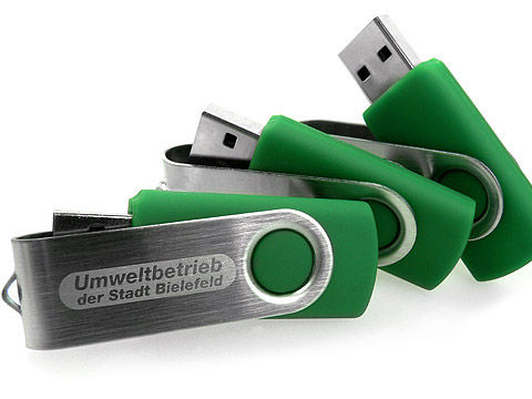 Miniatúra: USB Stick Swivel Twister Dunkel-Grün 2.0