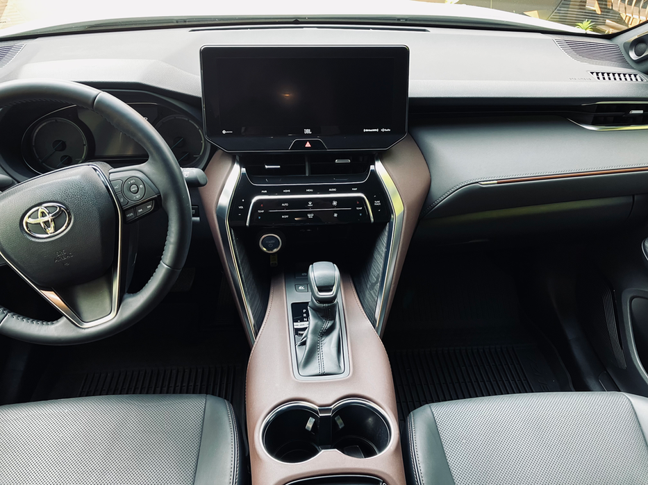 Detailed view of dashboard, trim, and seats after Toyota SUV interior detail in Pickens, SC