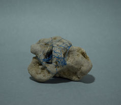 Kanan Koteshwar, Grey, Gray, River stone, thread, embroidery, found object, art, prakrut/samakrut, indian artist, female artist, art in pune, pune art gallery, vhc, vida heydari contemporary, contemporary art