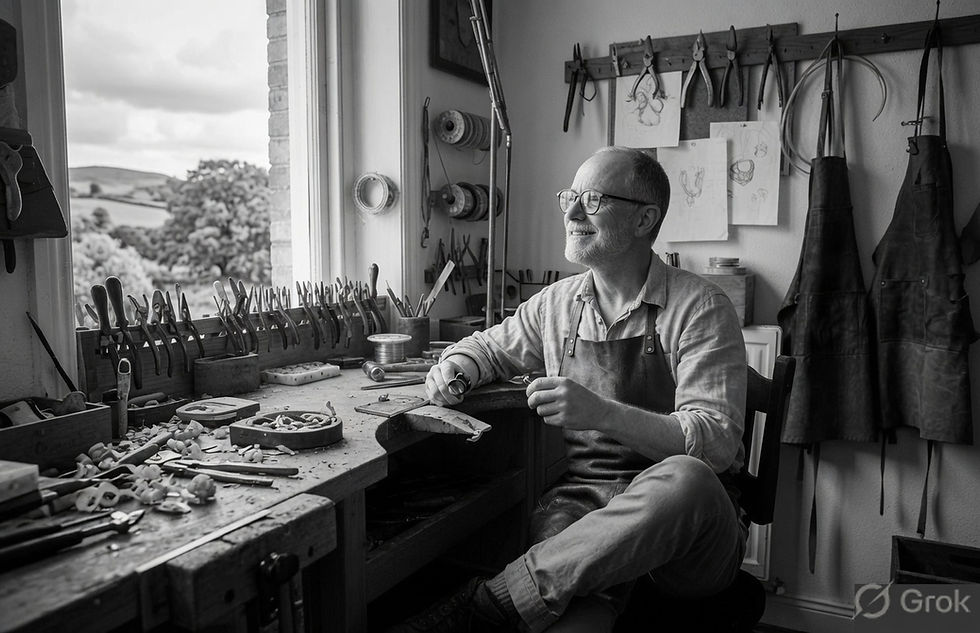 Artisan creating elegant modern jewelry in a workshop