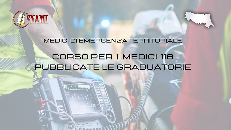 Corso Medici 118 anno 2022: approvata graduatoria AUSL Bologna
