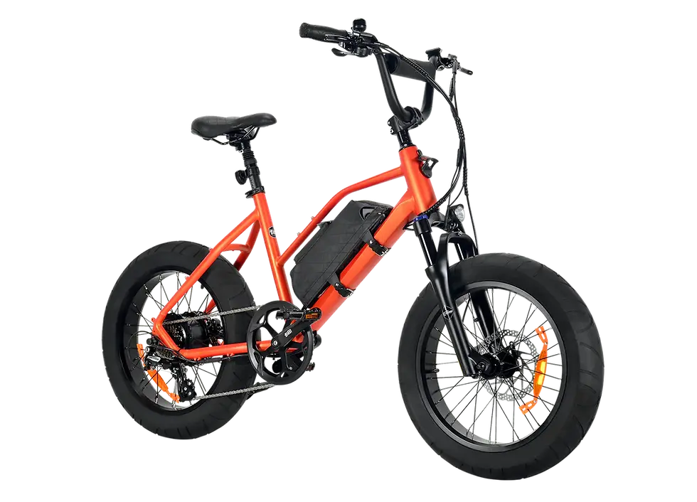 Miniaturbild: Vélo électrique SodaBike Orange Michael Blast avec batterie amovible.