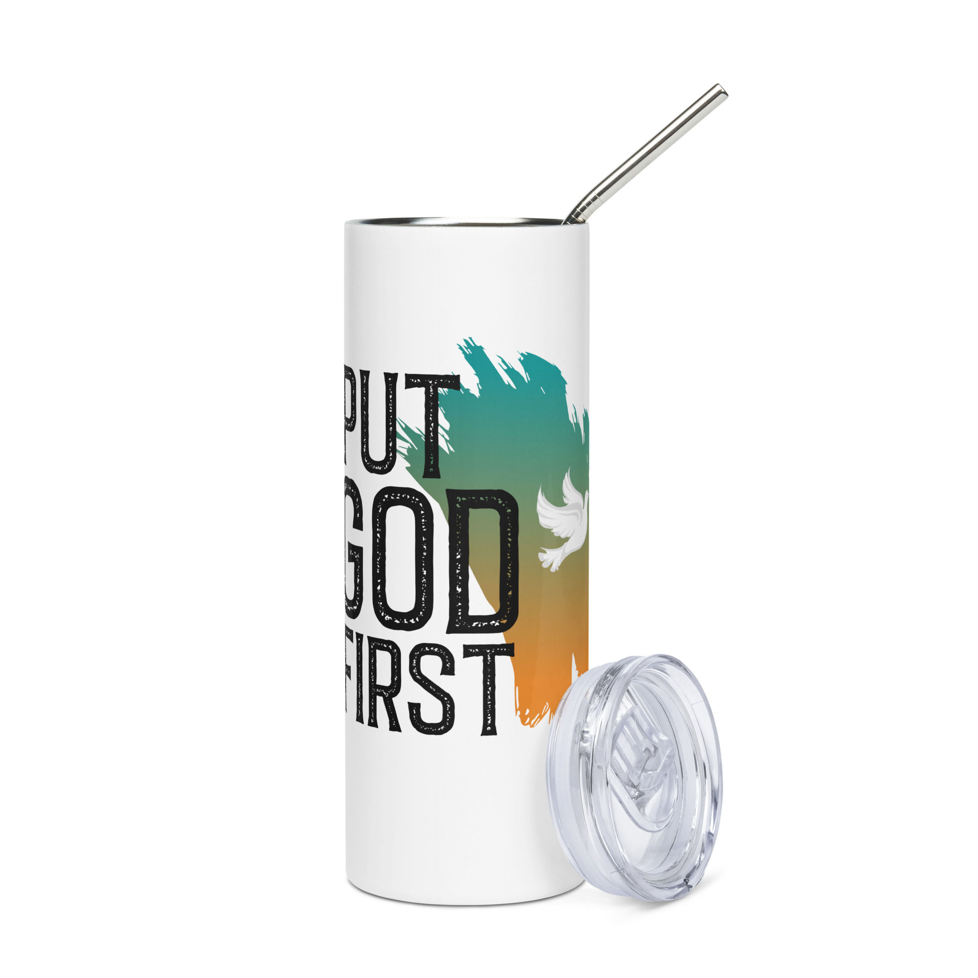 Put God First Tumbler – 20oz Stainless Steel Faith Tumbler