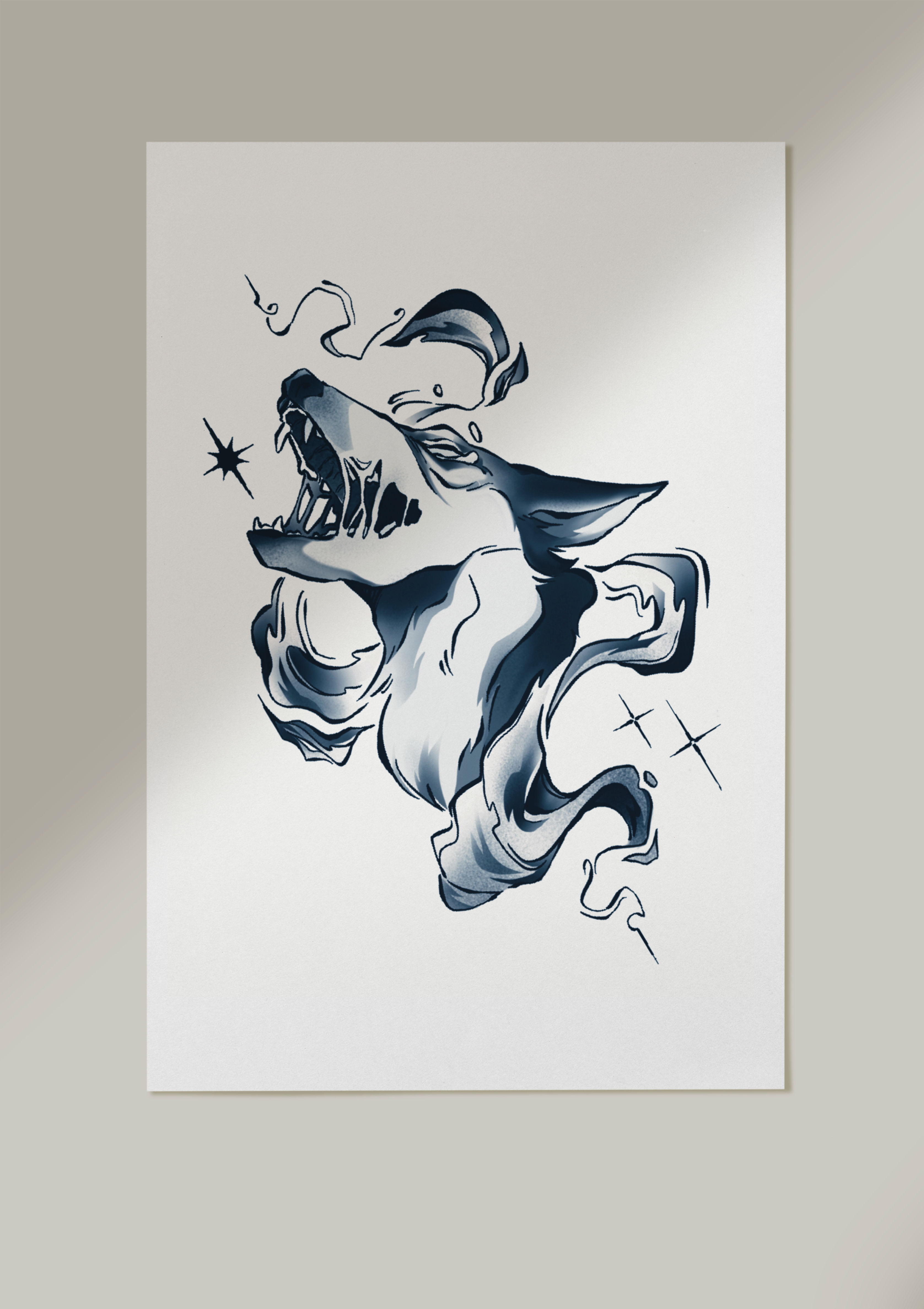Don't Cry Wolf - Jagua Tattoo Sticker