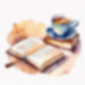 watercolor coffee and a book.jpg