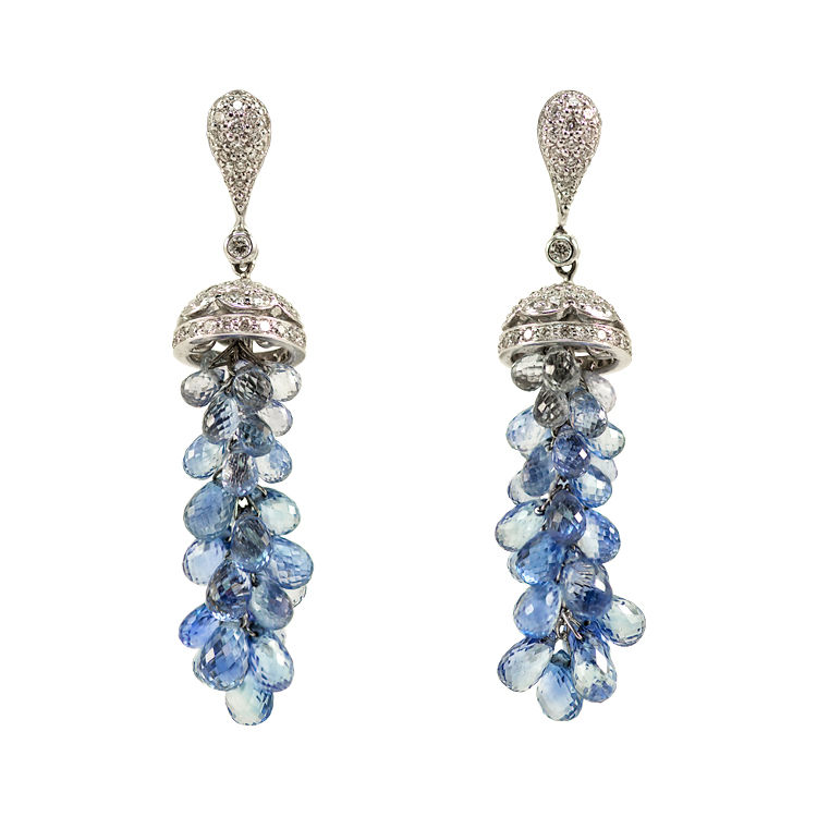 Sapphire Briolette Dangle Earrings