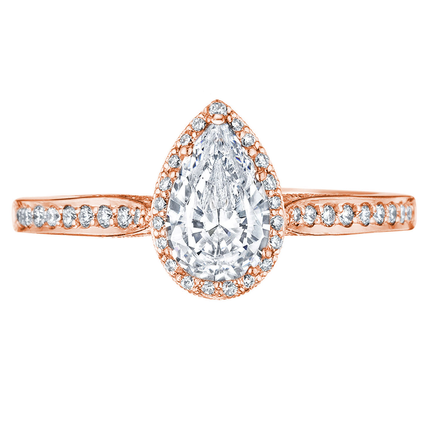 Pearshape Halo Engagement Ring