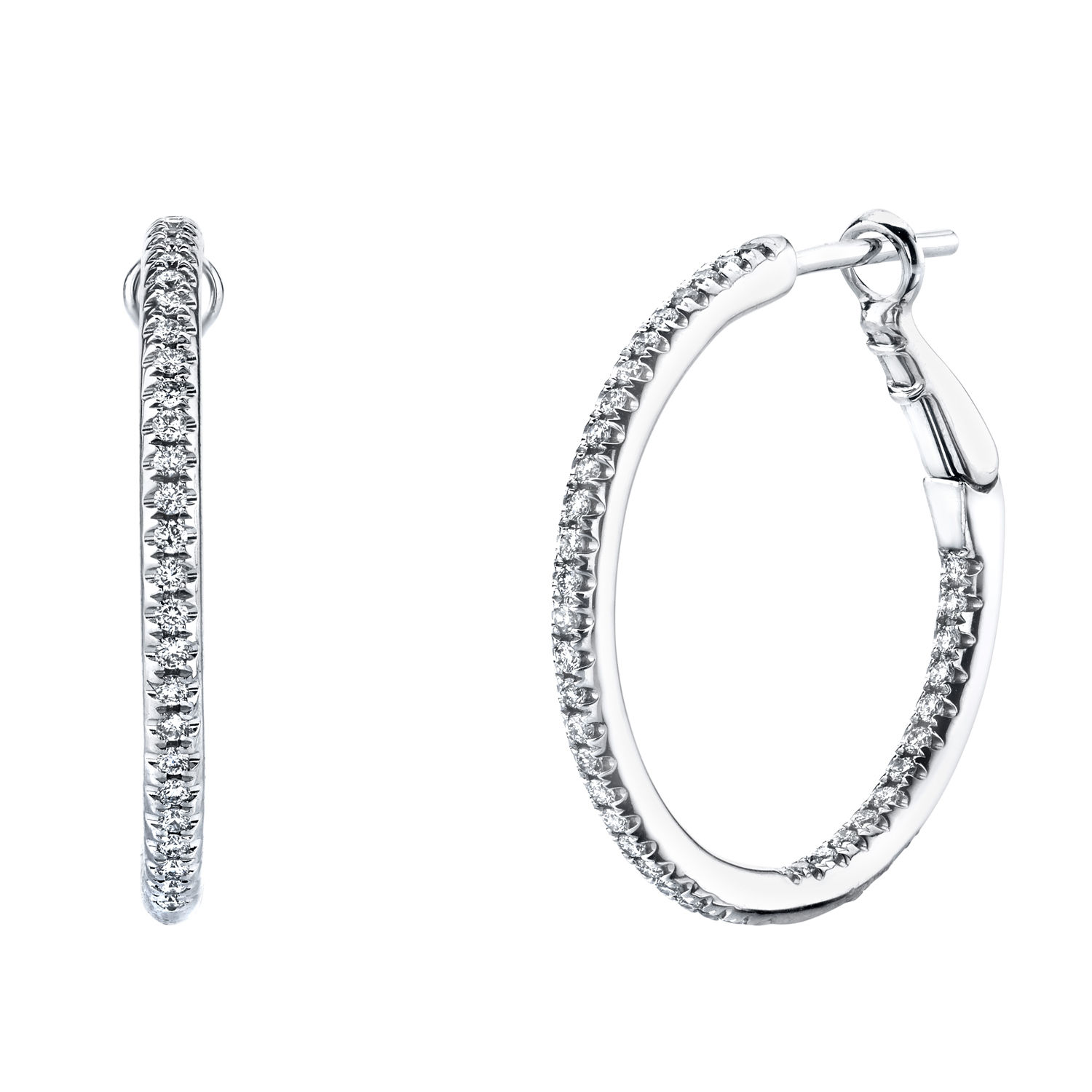 Diamond Inside-Out Hoop Earrings