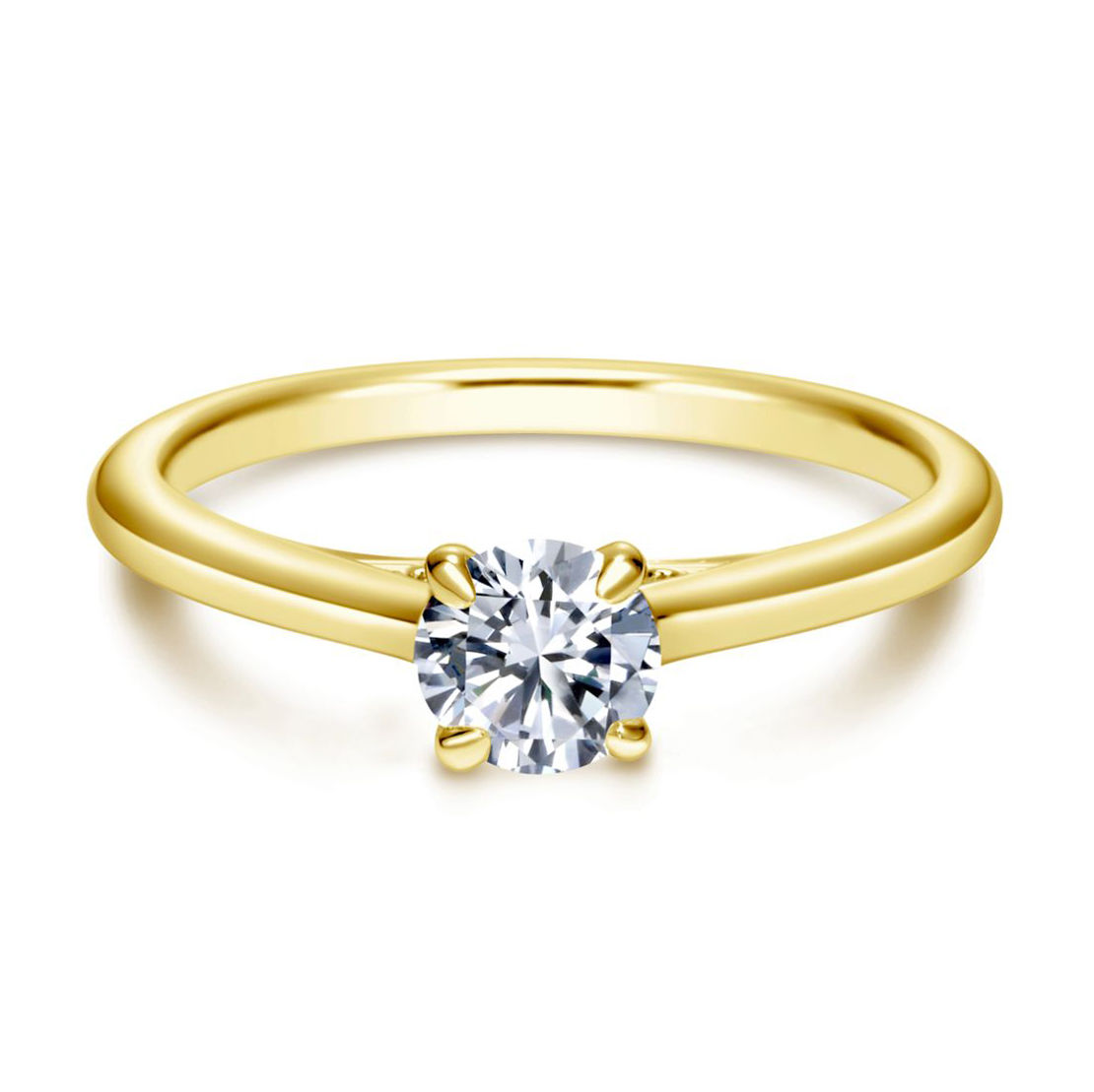 Round Solitaire Engagement Ring with Filigree Gallery