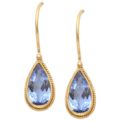Blue Beryl Teardrop Earrings