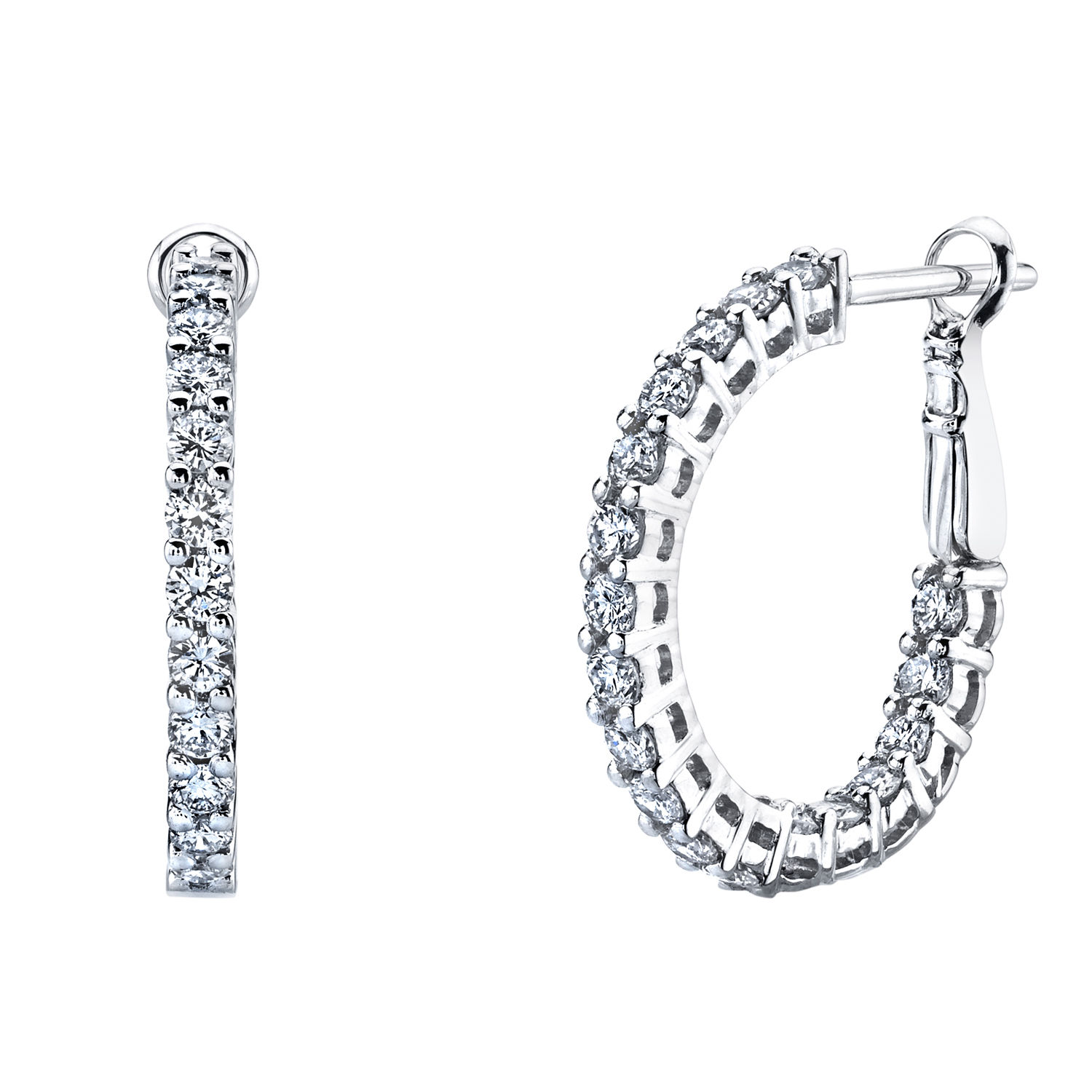 Diamond Inside-Out Hoop Earrings