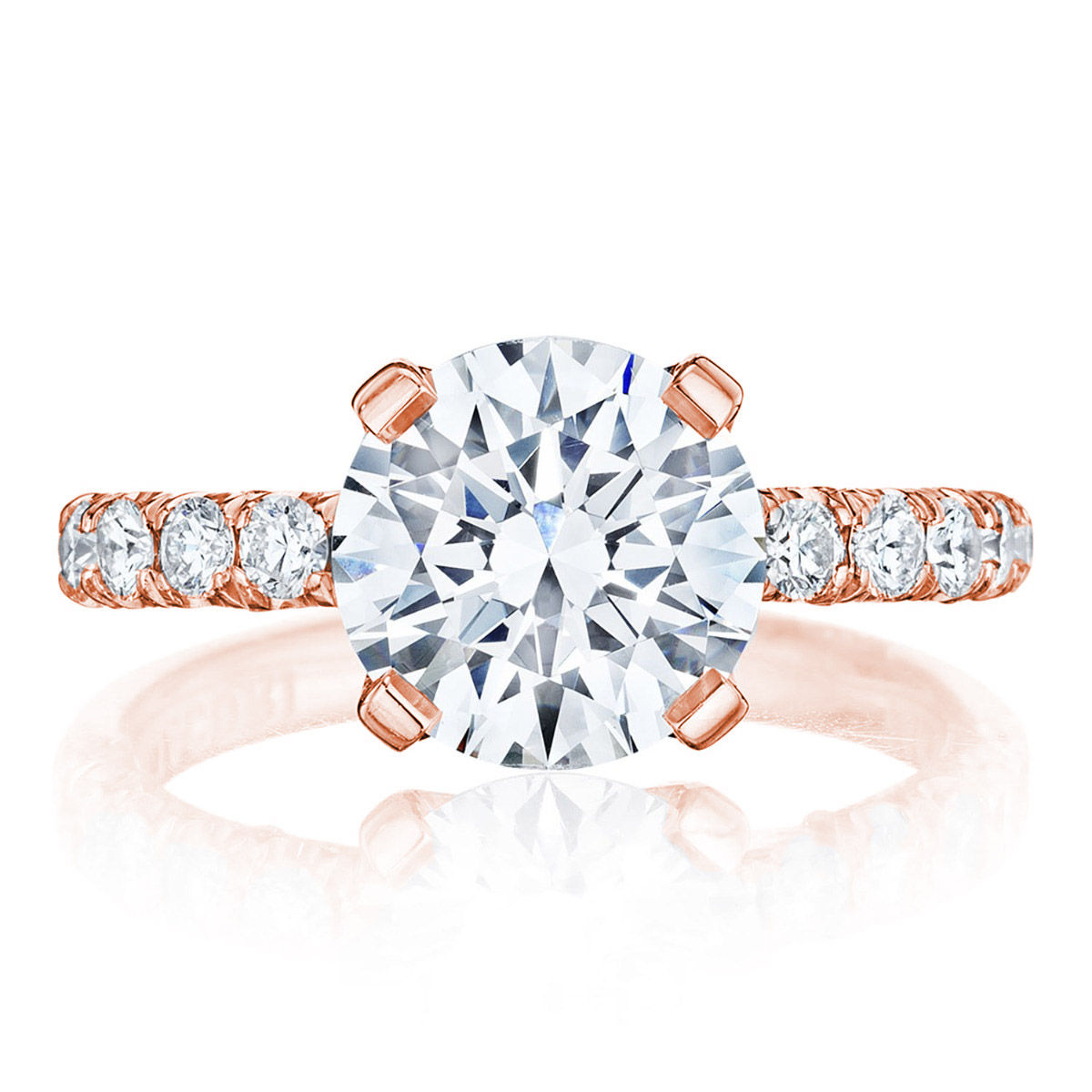 4-Prong Round Center Engagement Ring