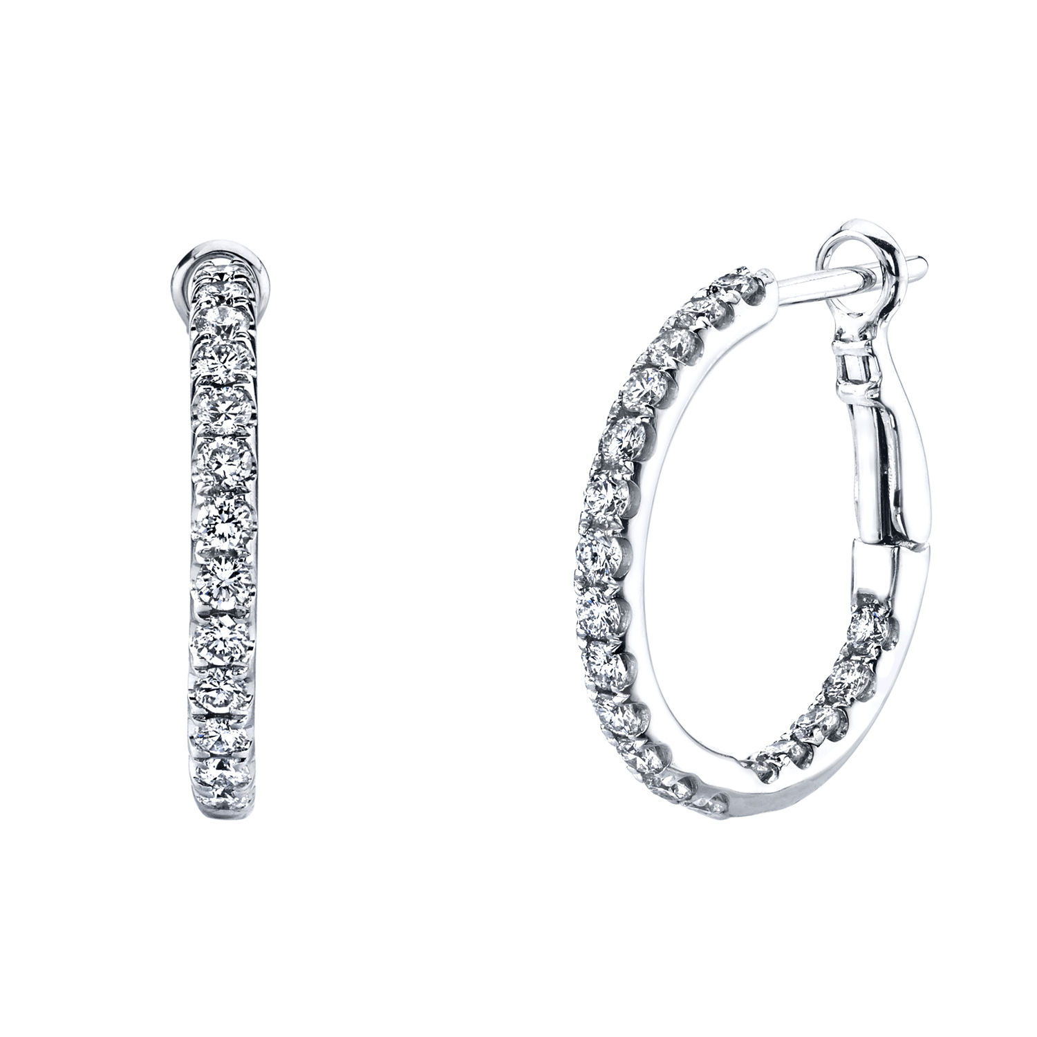 Diamond Inside-Out Hoop Earrings