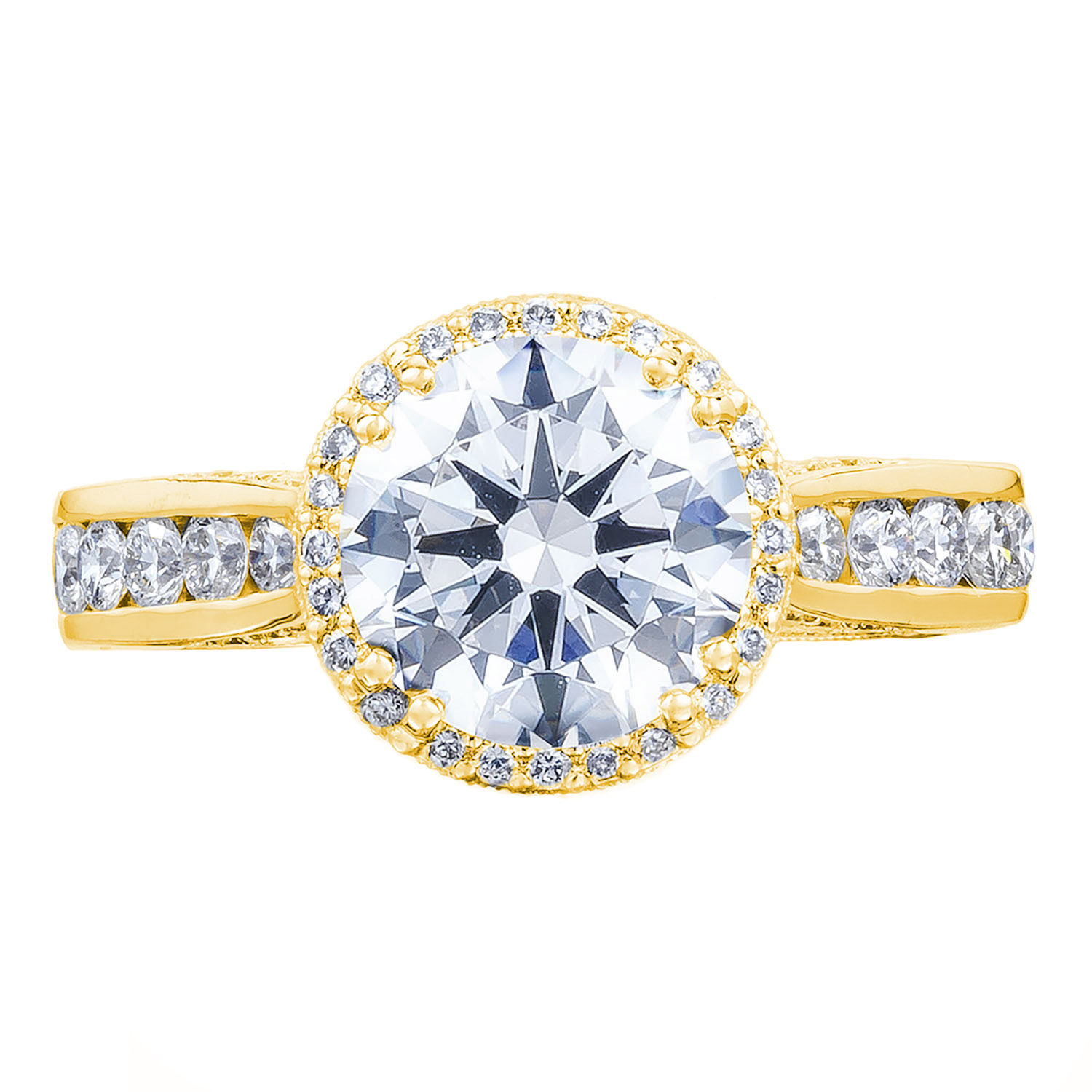 Diamond Channel Set Shank Engagement Ring