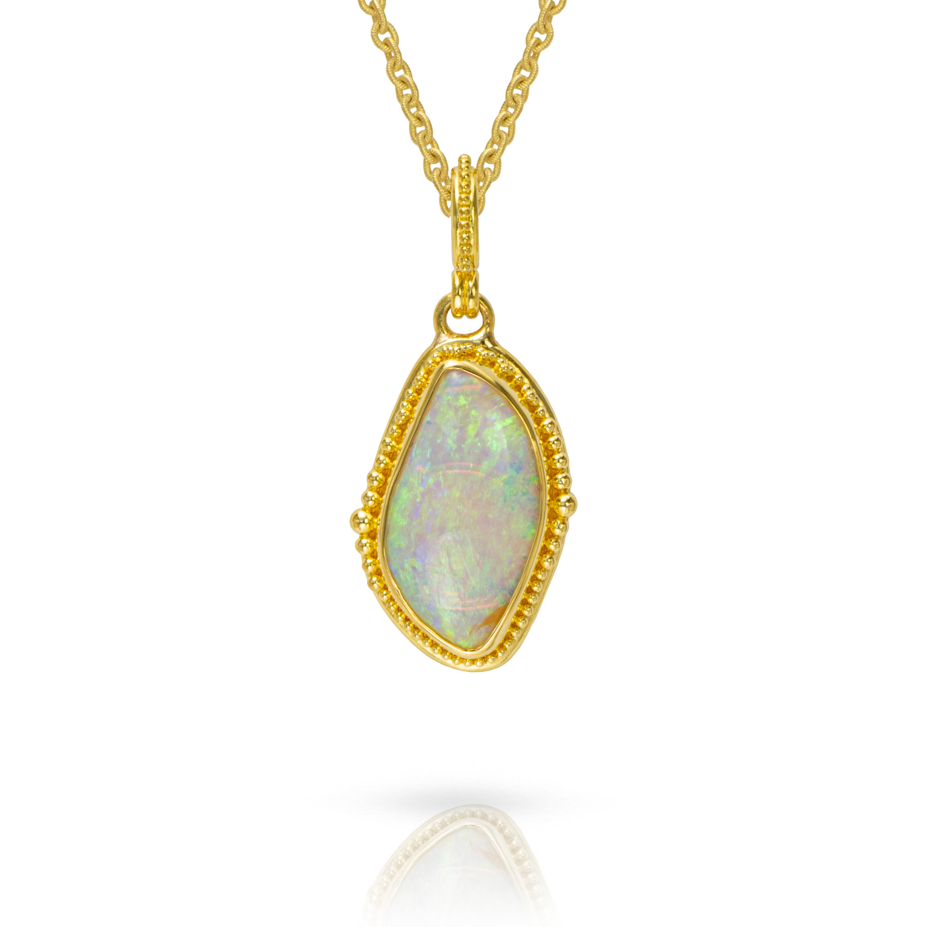 Boulder Opal Granulated Pendant
