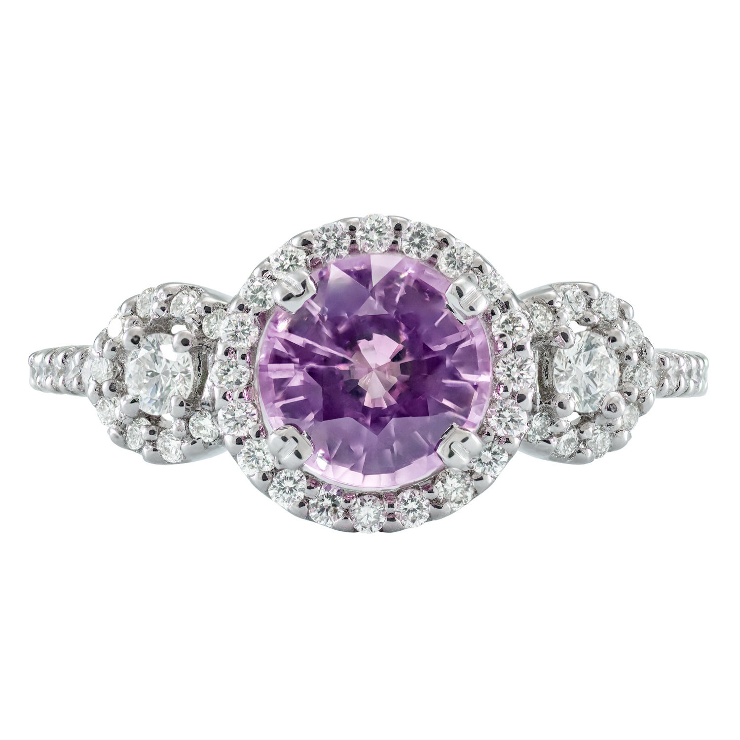 Spinel & Diamond 3-Stone Ring