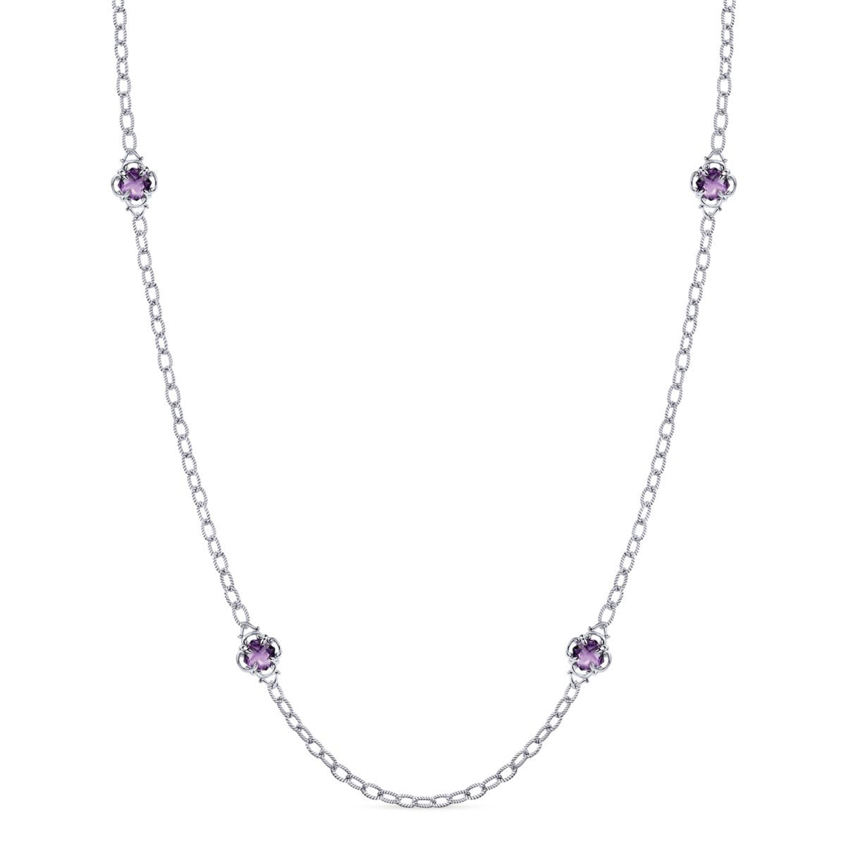 Amethyst Station Long Necklace