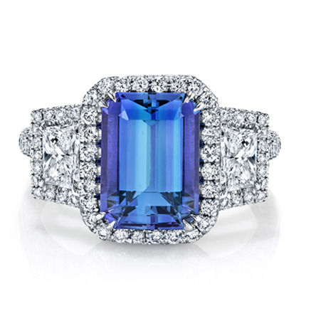 Tanzanite & Diamond 3-Stone Ring