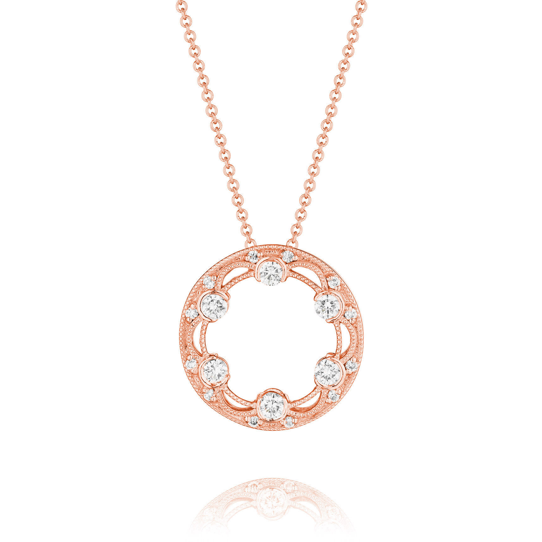 Open Circle Diamond Necklace