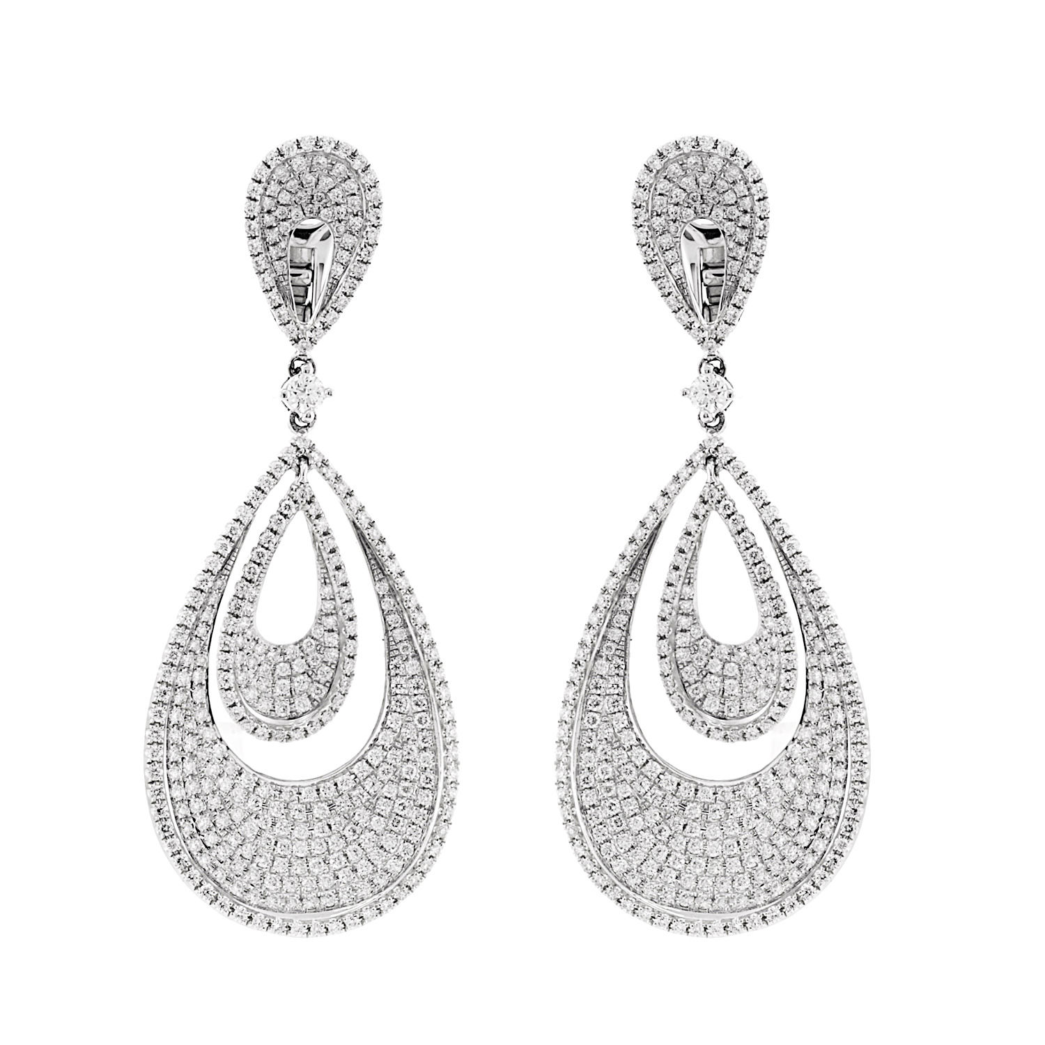 Diamond Pavé Pearshape Earrings
