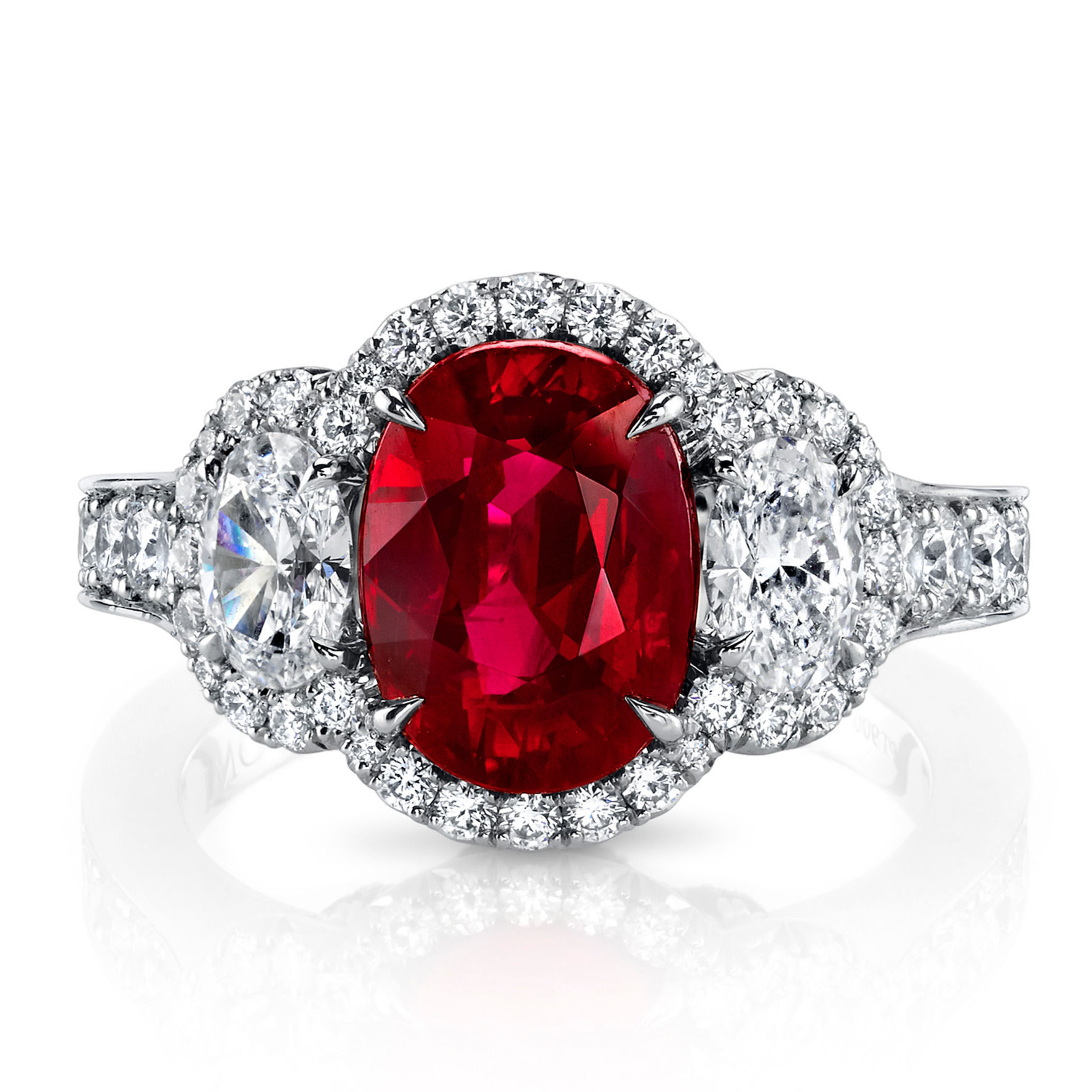 Burmese Oval Ruby & Diamond Ring