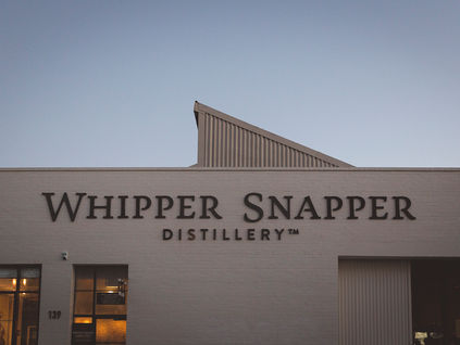The Whipper Snapper Distillery building in East Perth, with its name and street number 139 visible.
