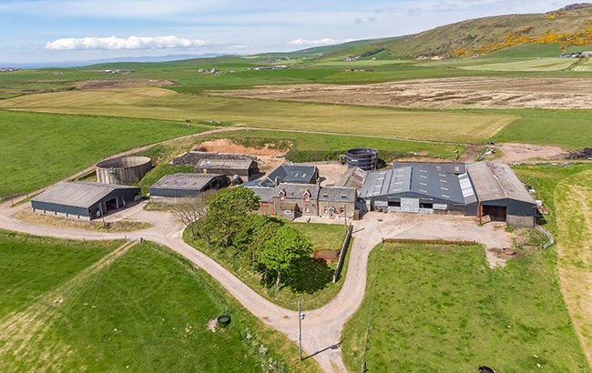 Authentic aerial photograph of Dhurrie Farm in Machrihanish, the R&B Distillers development site