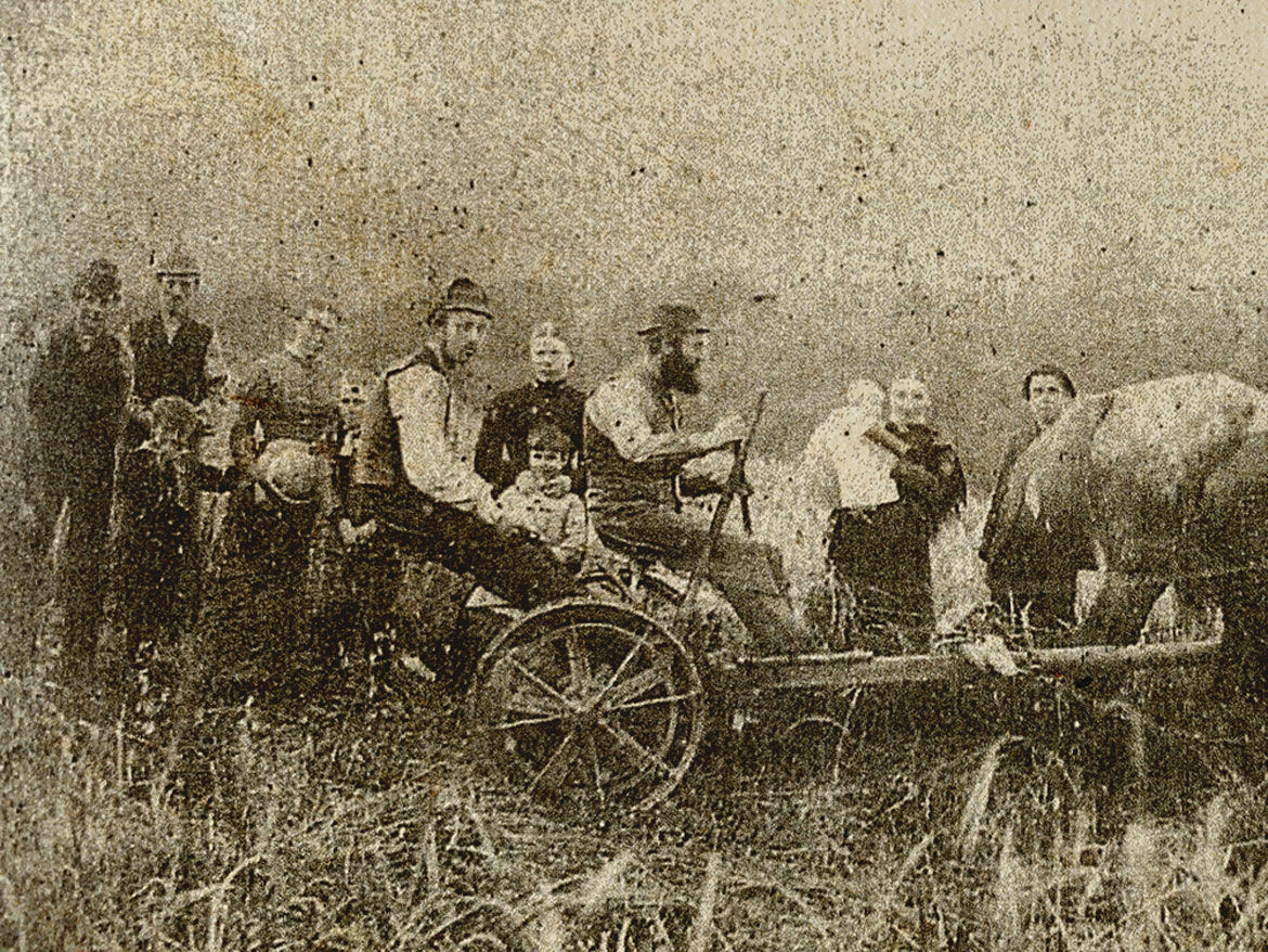 Historical rural family group with a horse and cart, reproduced in Finn Thomson’s Grandtully heritage story