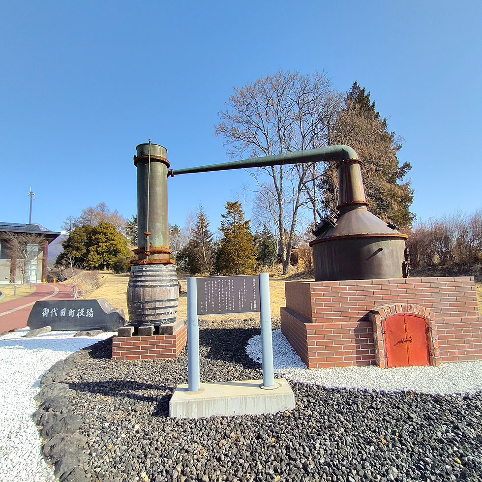 Karuizawa Distillery original pot still, preserved at Miyota, Nagano, Japan