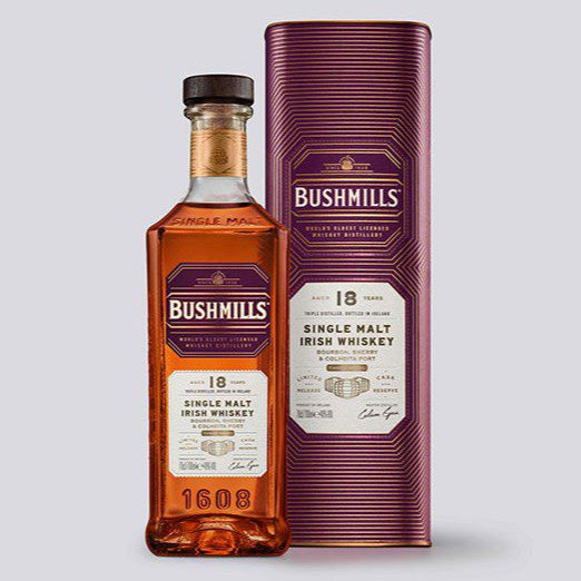 Bushmills World Wood Series. Their 18 Year Old Single Malt finished in Colheita Port
