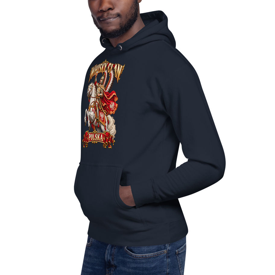 Whisky Clan Polish Winged Hussar Hoodie – unisex premium pullover hoodie navy blazer left front