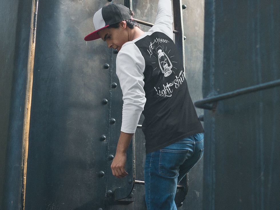 Let Your Light Shine 3/4 Black Raglan